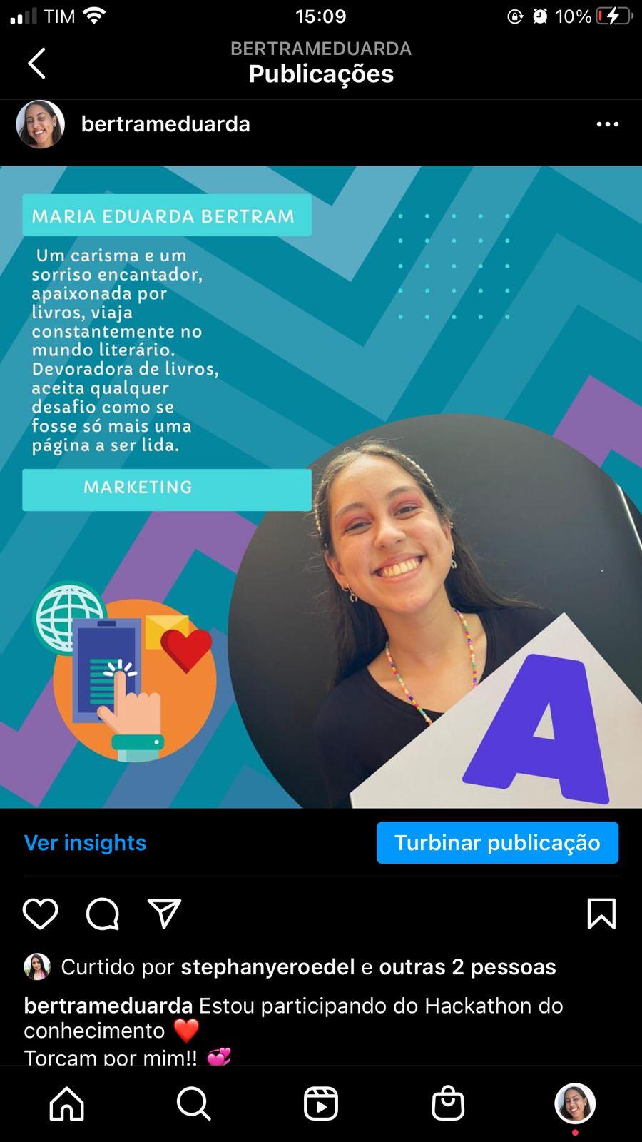 Tarefa 2 ( Maria Eduarda )  #HackathonDoConhecimento #Bauers #EscolaS